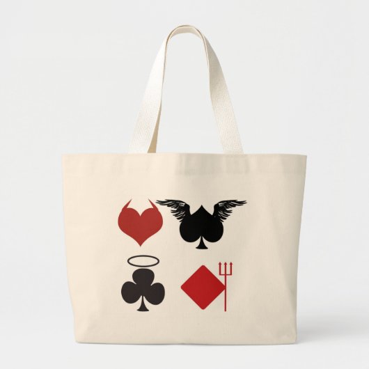 ANGEL DEVIL KAART SUITS GROTE TOTE BAG (Voorkant)