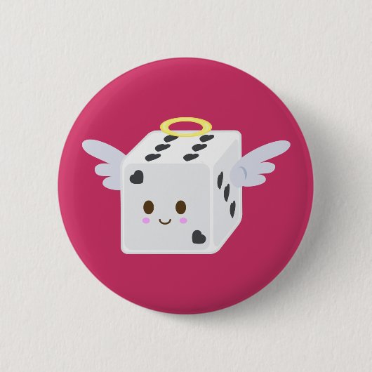 Angel Dice met hart Ronde Button 5,7 Cm (Voorkant)