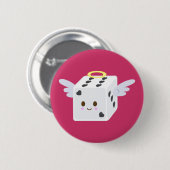 Angel Dice met hart Ronde Button 5,7 Cm (Voorkant /achterkant)