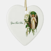 Angel die bidt in een tuin keramisch ornament (Rechts)