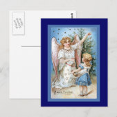 Angel die de boom decorteert briefkaart (Voorkant / Achterkant)