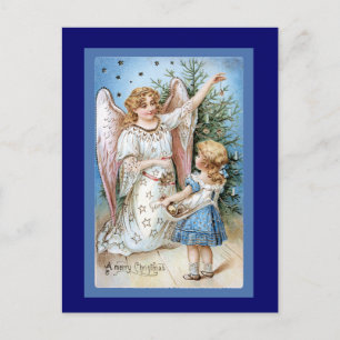 Angel die de boom decorteert briefkaart