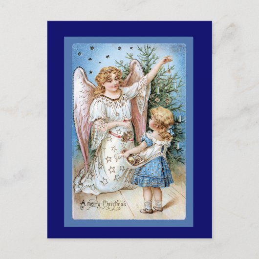 Angel die de boom decorteert briefkaart (Voorkant)
