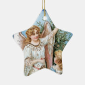 Angel die de boom decorteert keramisch ornament (Rechts)