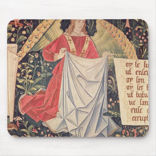 Angel die de mantel vasthoudt muismat (Voorkant)