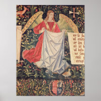 Angel die de mantel vasthoudt