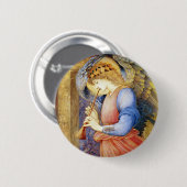 Angel die een flageolet Burne-Jones Button-pop spe Ronde Button 5,7 Cm (Voorkant /achterkant)