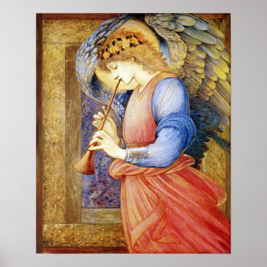 Angel die een Flageolet Burne-Jones Poster afdrukt (Voorkant)