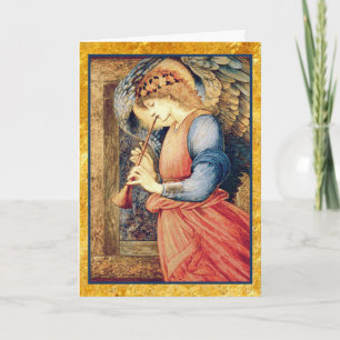 Angel die een flageolet kerst speelt feestdagen kaart