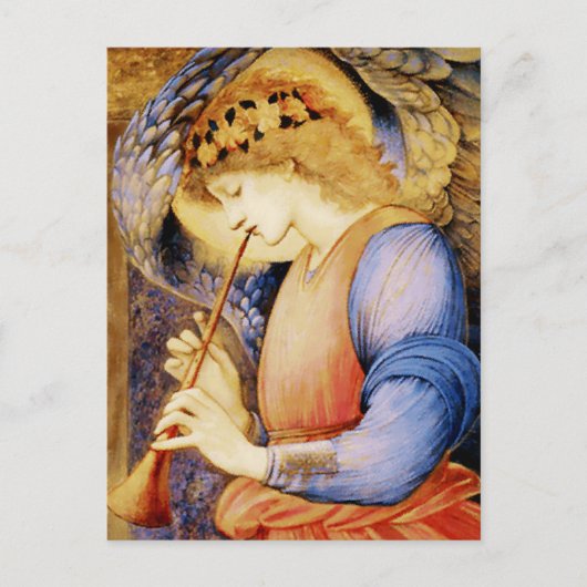 "Angel die een Flageolet speelt" door Edward Burne Briefkaart (Voorkant)