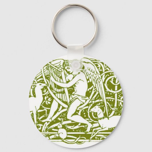 Angel die een Harp speelt Sleutelhanger (Voorkant)