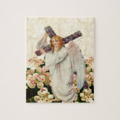 Angel die een kruis draagt legpuzzel (Verticaal)