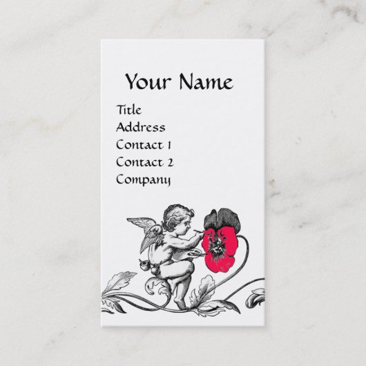 ANGEL DIE EEN PINKSTROOM MONOGRAM Black White BEKI Visitekaartje (Voorkant)