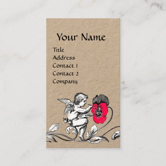 ANGEL DIE EEN PINKSTROOM, MONOGRAM Kraft Paper BEK Visitekaartje (Voorkant)