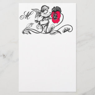 ANGEL DIE EEN PINKSTROOMMONOGRAM BETEKENT BRIEFPAPIER