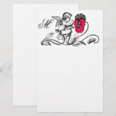 ANGEL DIE EEN PINKSTROOMMONOGRAM BETEKENT BRIEFPAPIER (Voorkant / Achterkant)