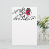 ANGEL DIE EEN PINKSTROOMMONOGRAM BETEKENT BRIEFPAPIER (Staand voorkant)