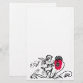 ANGEL DIE EEN PINKSTROOMMONOGRAM BETEKENT BRIEFPAPIER (Voorkant / Achterkant)