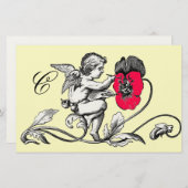 ANGEL DIE EEN PINKSTROOMMONOGRAM BETEKENT BRIEFPAPIER (Voorkant / Achterkant)