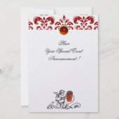 ANGEL DIE EEN RODE DAMASKMONOGRAM Pearl BETEKENT Kaart (Achterkant)