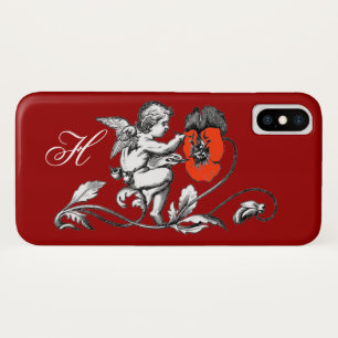 ANGEL DIE EEN RODE STROOM, MONOGRAM, Rood PAINEERT Case-Mate iPhone Case