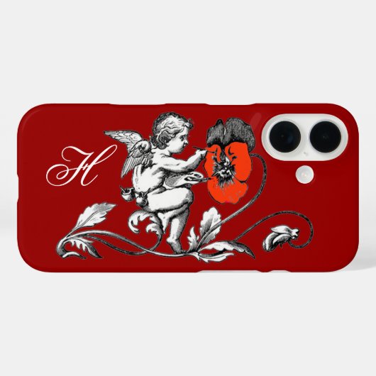 ANGEL DIE EEN RODE STROOM, MONOGRAM, Rood PAINEERT Case-Mate iPhone Case (Achterkant (horizontaal))