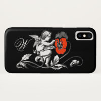 ANGEL DIE EEN RODE STROOM, MONOGRAM, zwart BEWEEGT