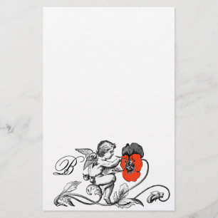 ANGEL DIE EEN RODE STROOMMONOGRAM BETEKENT BRIEFPAPIER