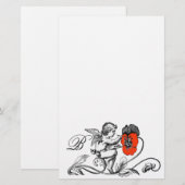 ANGEL DIE EEN RODE STROOMMONOGRAM BETEKENT BRIEFPAPIER (Voorkant / Achterkant)