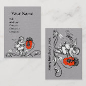 ANGEL DIE EEN RODE STROOMMONOGRAM Wit grijs BEKIJK Visitekaartje (Voorkant / Achterkant)