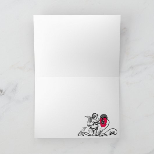 ANGEL DIE EEN STROOM BEWERKT DE DATUM MONOGRAM AANKONDIGING (Binnen)