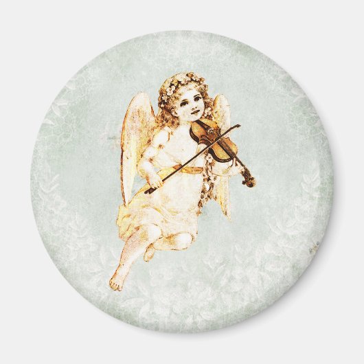Angel die een Violin speelt op  achtergrond Magneet (Voorkant)