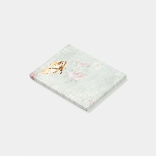 Angel die een Violin speelt op  achtergrond Post-it® Notes (Schuin)