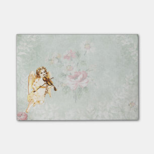 Angel die een Violin speelt op  achtergrond Post-it® Notes
