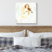 Angel die een Violin speelt op een Shabby-textuur Canvas Afdruk (Insitu (Slaapkamer))