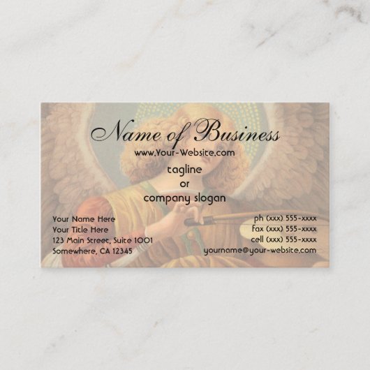 Angel die het geweld speelt door Melozzo da Forlì Visitekaartje (Voorkant)