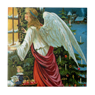 Angel die in het raam kijkt tegeltje