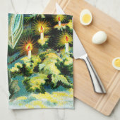 Angel die kerstboom decorteert theedoek (Quarter Fold)