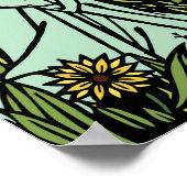 Angel die Lute speelt door Aubrey Beardsley Poster (Hoek)