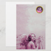 ANGEL DIE LYRA OVER DE KLEUTEN SPEELT , GEM MONOGR BRIEFPAPIER (Voorkant / Achterkant)