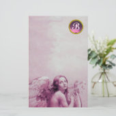 ANGEL DIE LYRA OVER DE KLEUTEN SPEELT , GEM MONOGR BRIEFPAPIER (Staand voorkant)