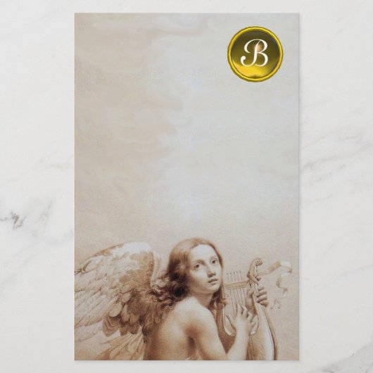 ANGEL DIE LYRA OVER DE KLEUTEN SPEELT , GEM MONOGR BRIEFPAPIER (Voorkant)
