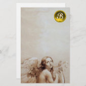 ANGEL DIE LYRA OVER DE KLEUTEN SPEELT , GEM MONOGR BRIEFPAPIER (Voorkant / Achterkant)