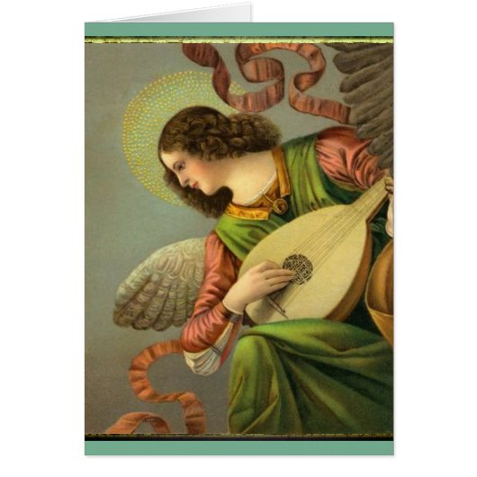 Angel die met mandolin schildert (Voorkant)