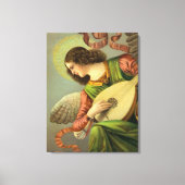 Angel die met mandolin schildert canvas afdruk (Voorkant)
