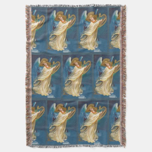 Angel die muziek speelt op een harde schroefdraad deken (Voorkant Verticaal)