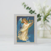 Angel die muziek speelt op een Harp Briefkaart (Staand voorkant)