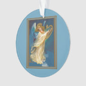 Angel die muziek speelt op een Harp Ornament (voorkant)