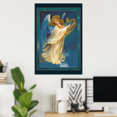 Angel die muziek speelt op een Harp Poster (Thuiskantoor)