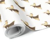 Angel die Trumpet Gold White Kerstmis speelt Cadeaupapier (Rol Hoek)